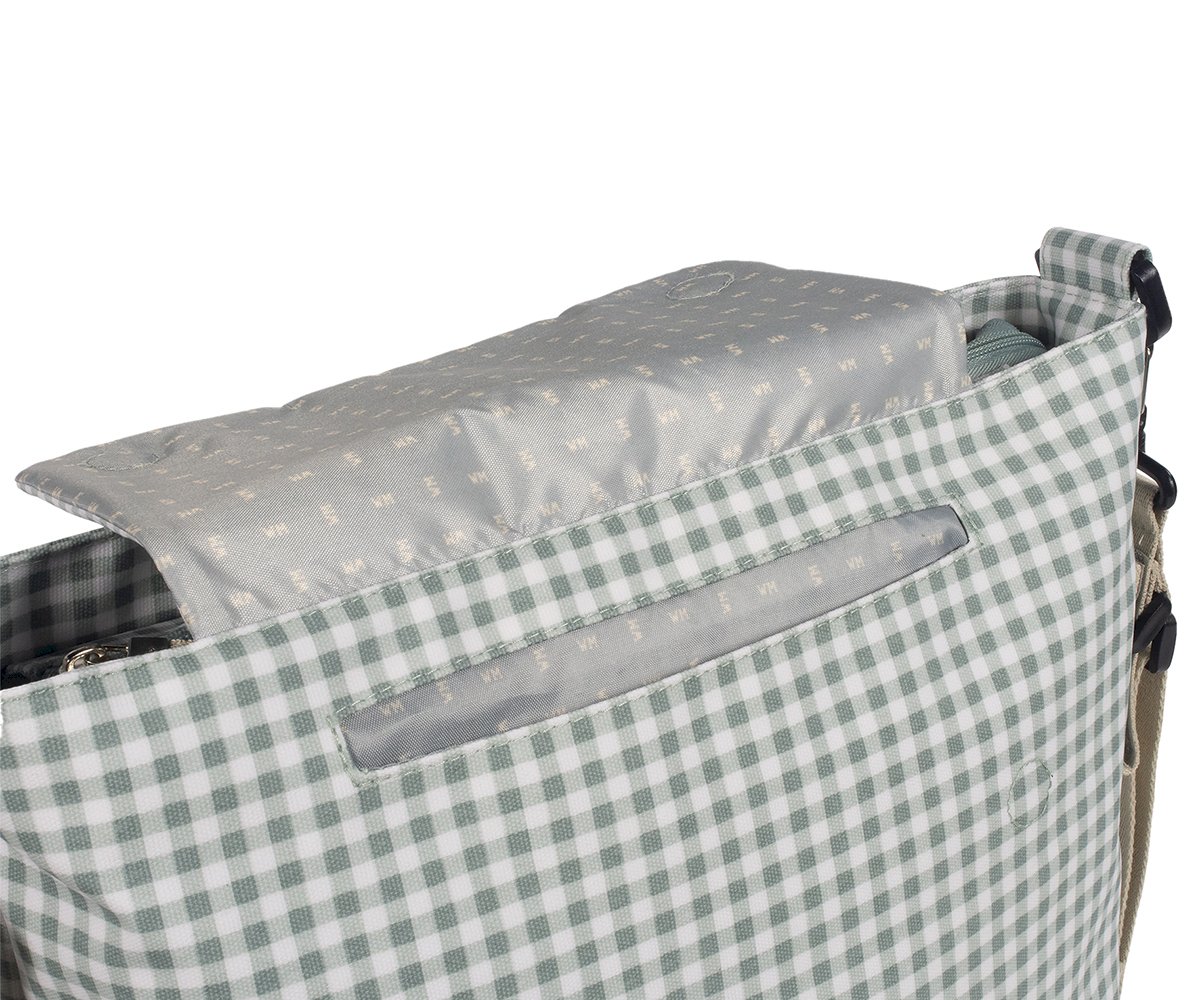 Bolsa maternidade I Love Vichy Verde
