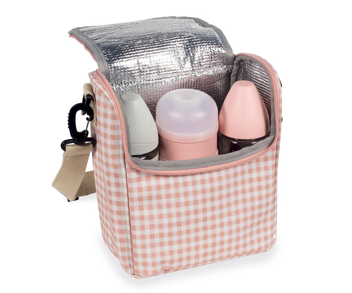 Bolsa Térmica Biberões I Love Vichy Rosa