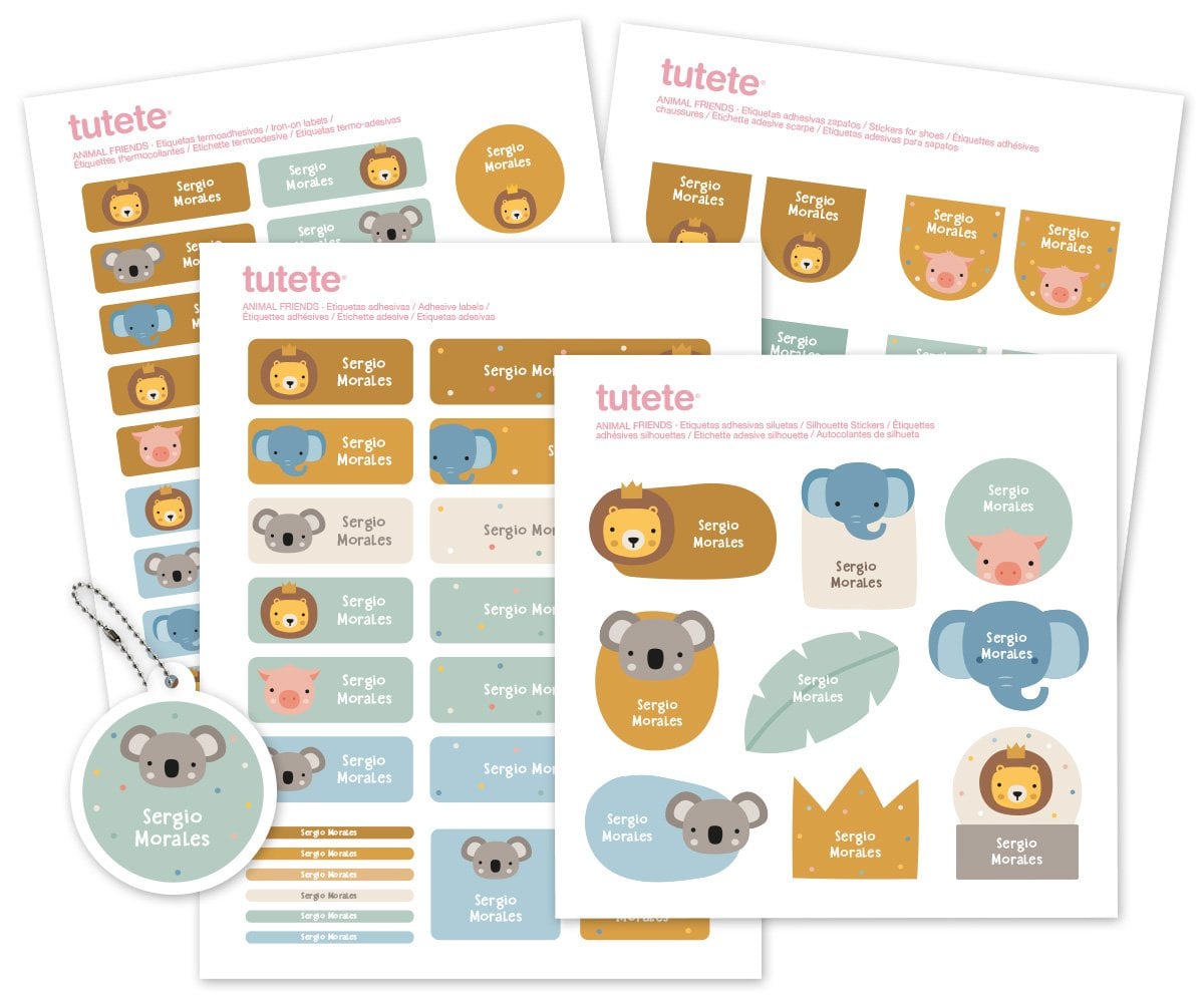 Pack Combp thermos et autocollants Animal Friends