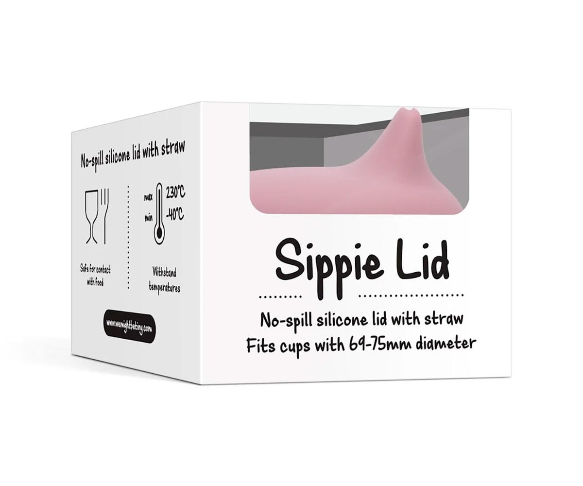 Tampa Sippie Silicone para copo  Rosa Pastel