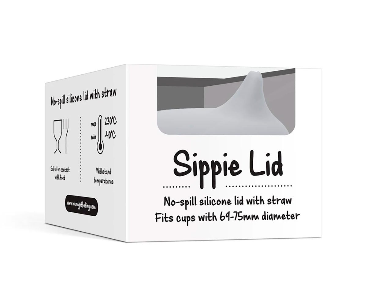 Tampa Sippie Silicone para copo  Cinza