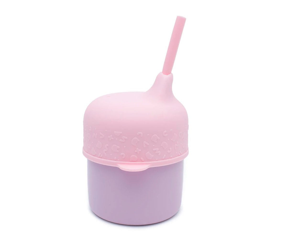Tampa Sippie Silicone para copo  Rosa Claro
