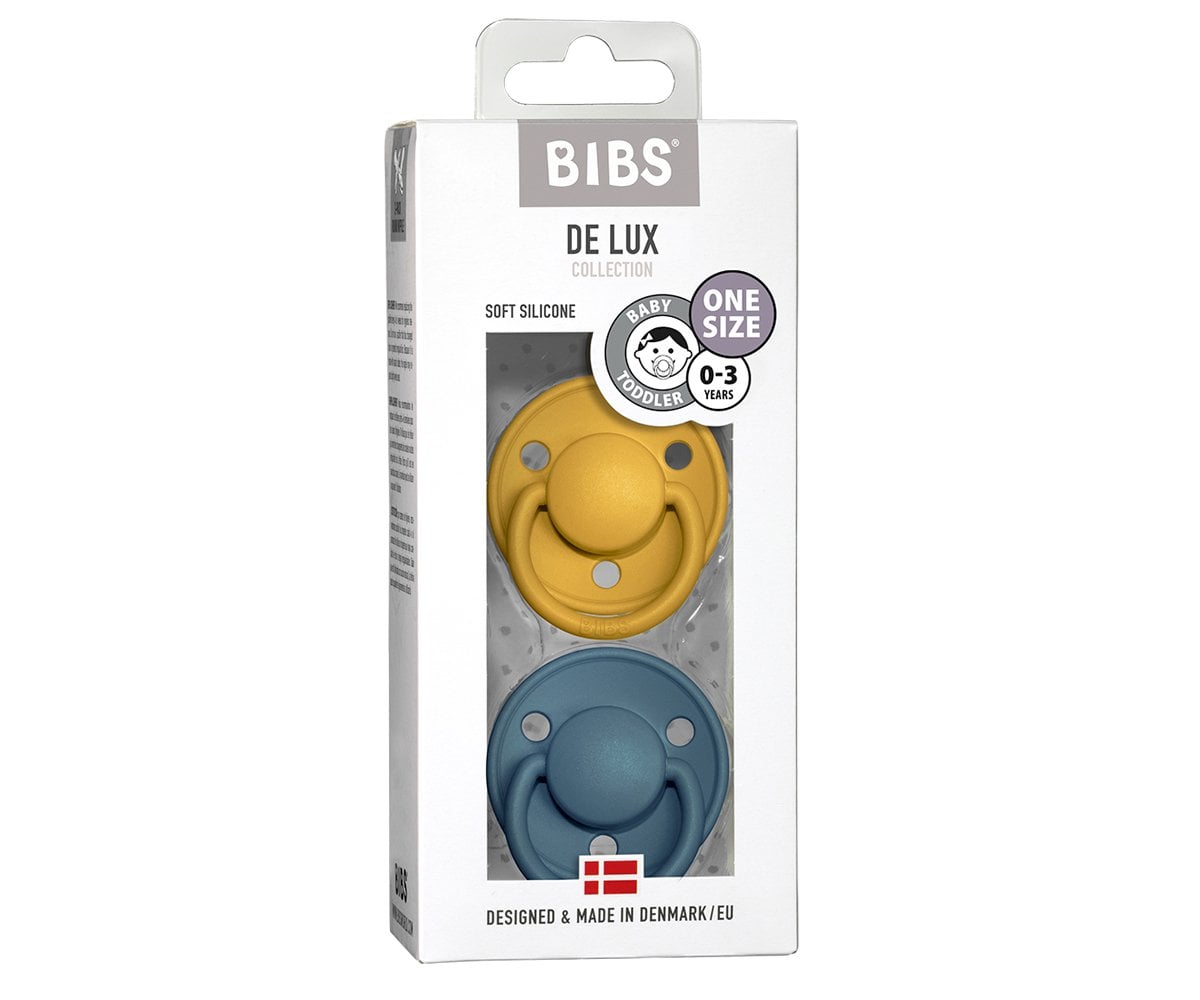 2 Succhietti BIBS De Lux Mustard/Petrol Silicone