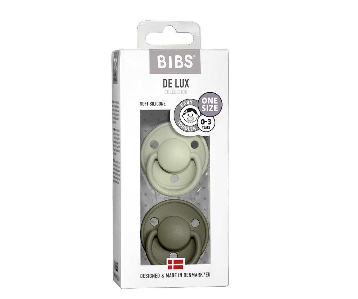 2 Chupetes BIBS De Lux Sage/Hunter Green Silicona