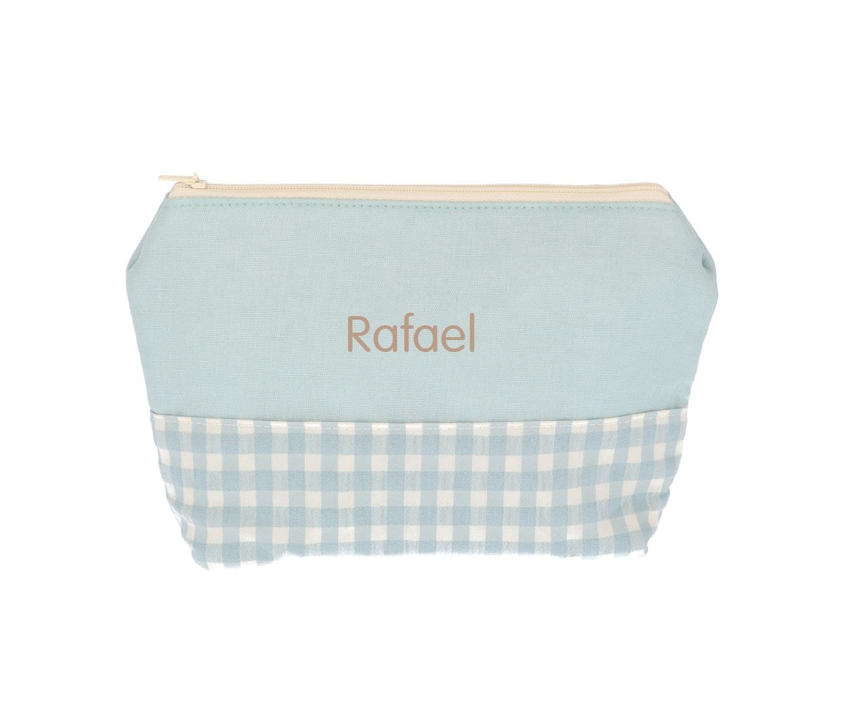 Necessaire  Infantil Verde Vichy Personalizável