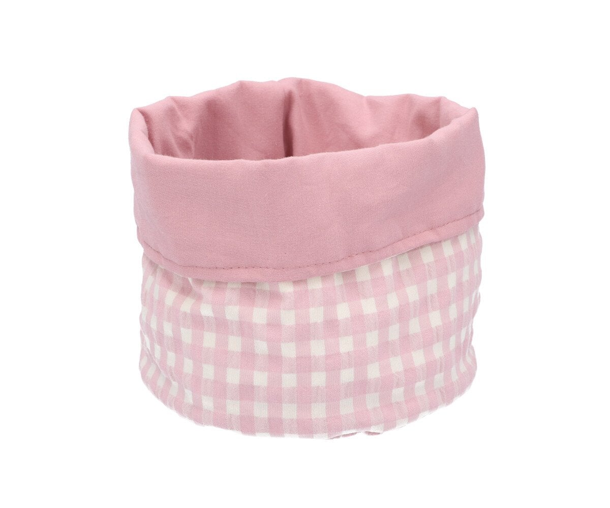 Cesta Personalizzabile + 4 Salviettine Vichy Rosa