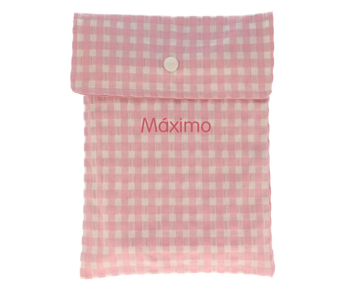 Sac à langes Vichy Rose Personalisable