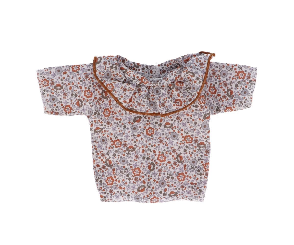 Camisa Cutie con Volante para Muñeco Gris Topo