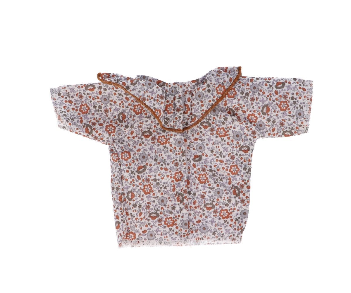 Camisa Cutie con Volante para Muñeco Gris Topo