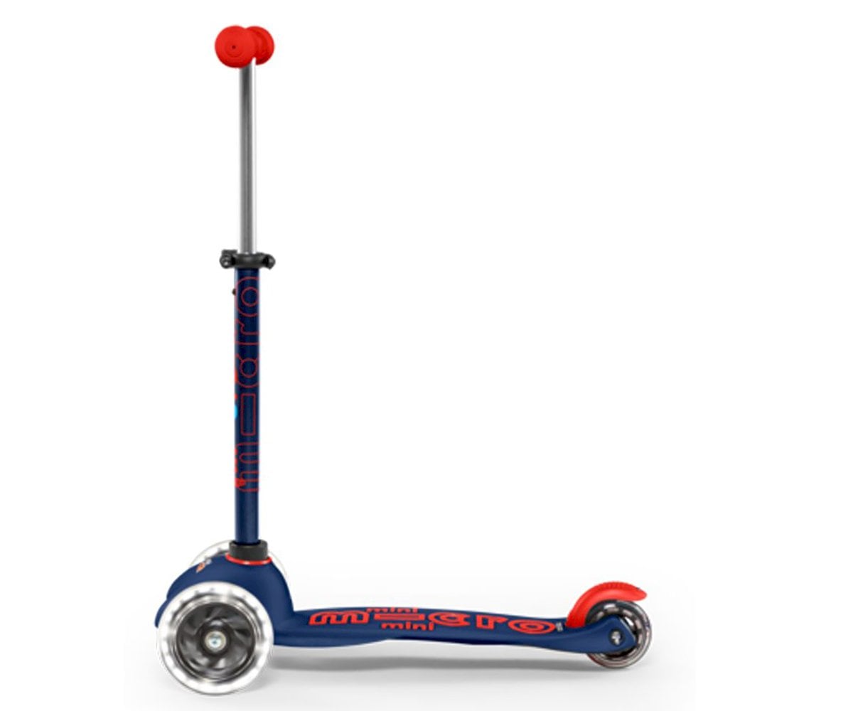 Patinete Mini Micro Deluxe Marino/Rojo Luces LED
