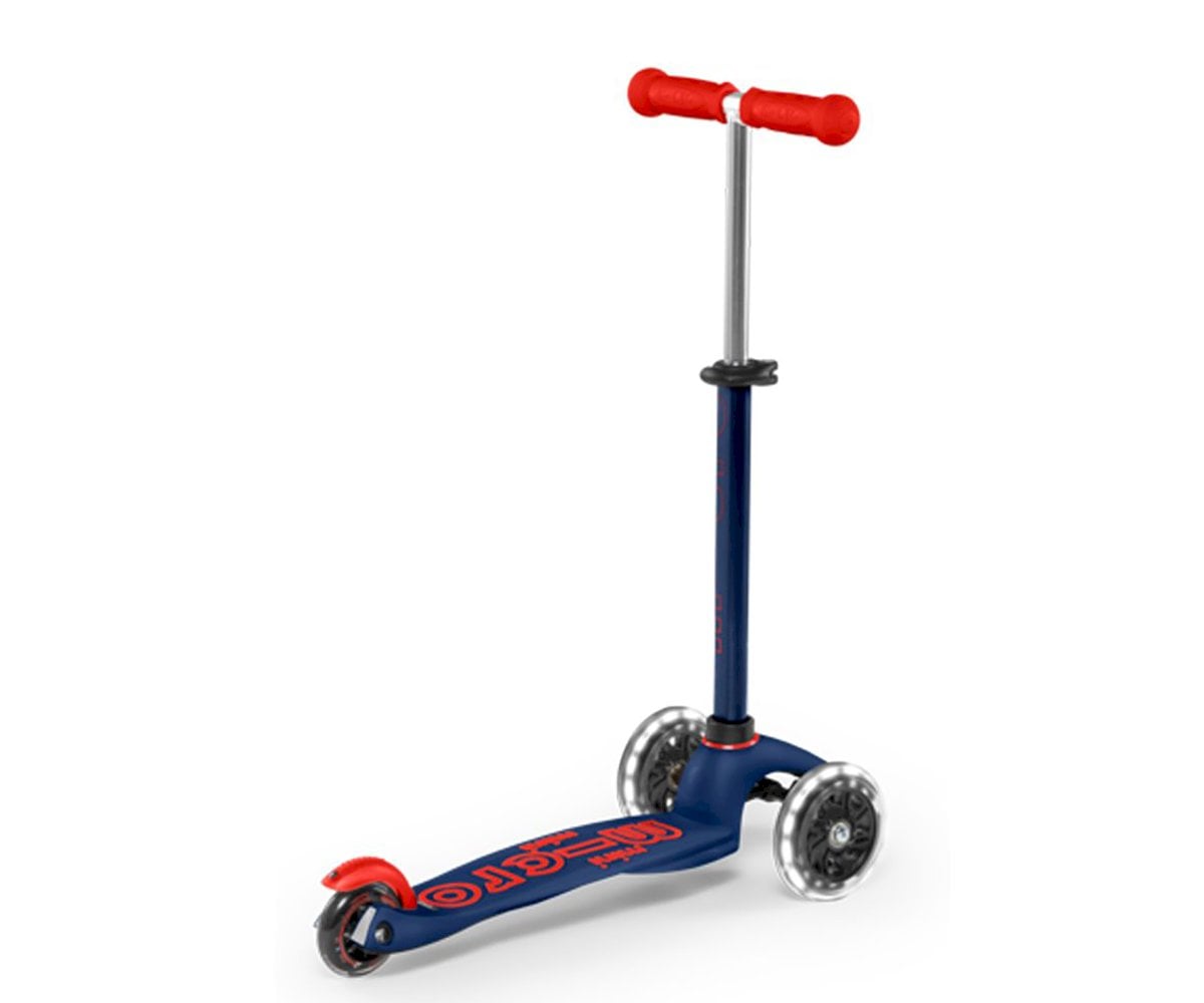 Patinete Mini Micro Deluxe Marino/Rojo Luces LED