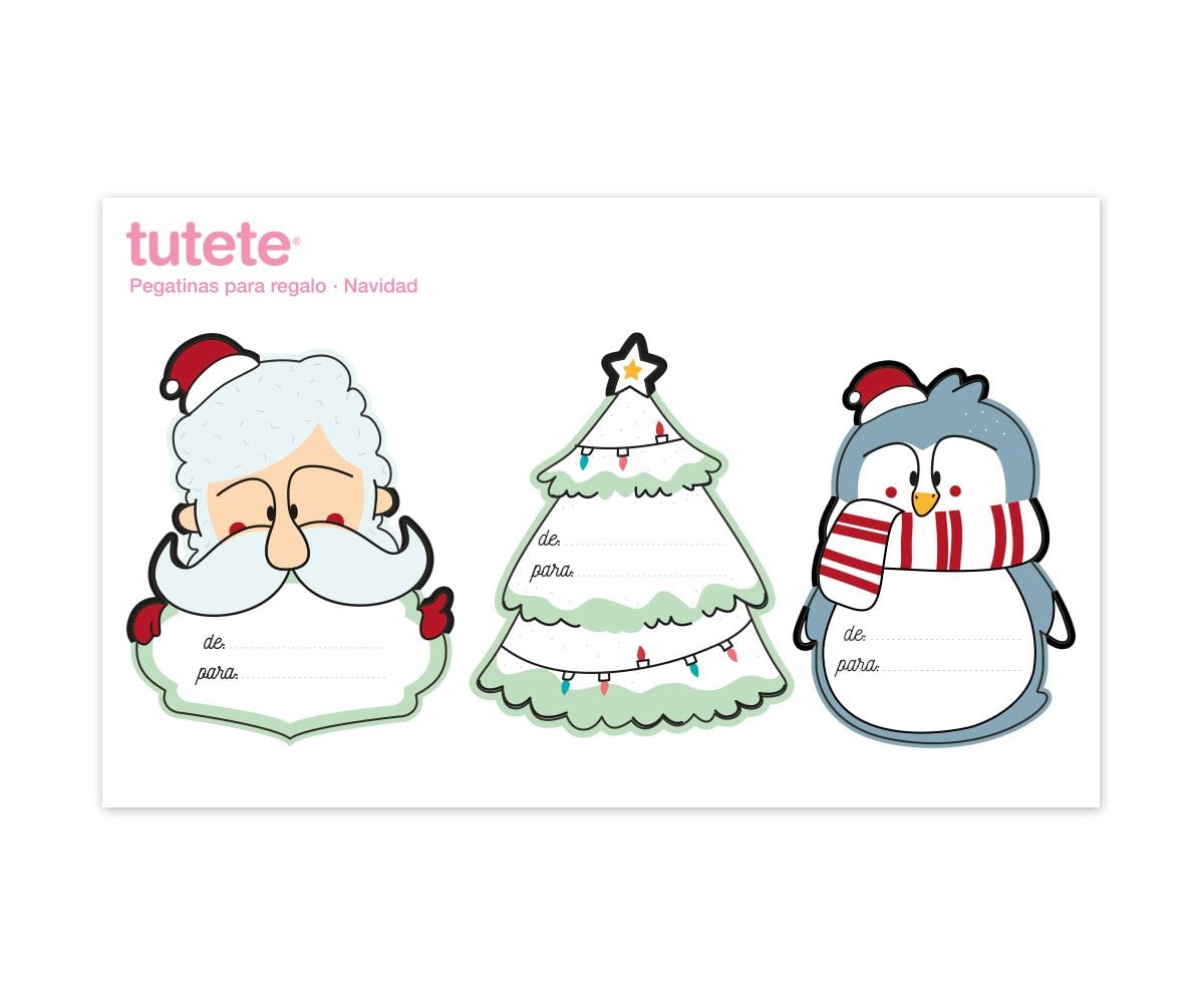3 Pegatinas Navideñas para Regalos Papá Noel-2