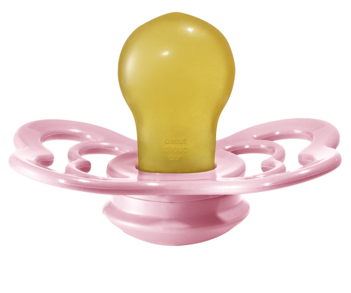 2 Chupetas BIBS Supreme Latéx Ivory/Baby Pink