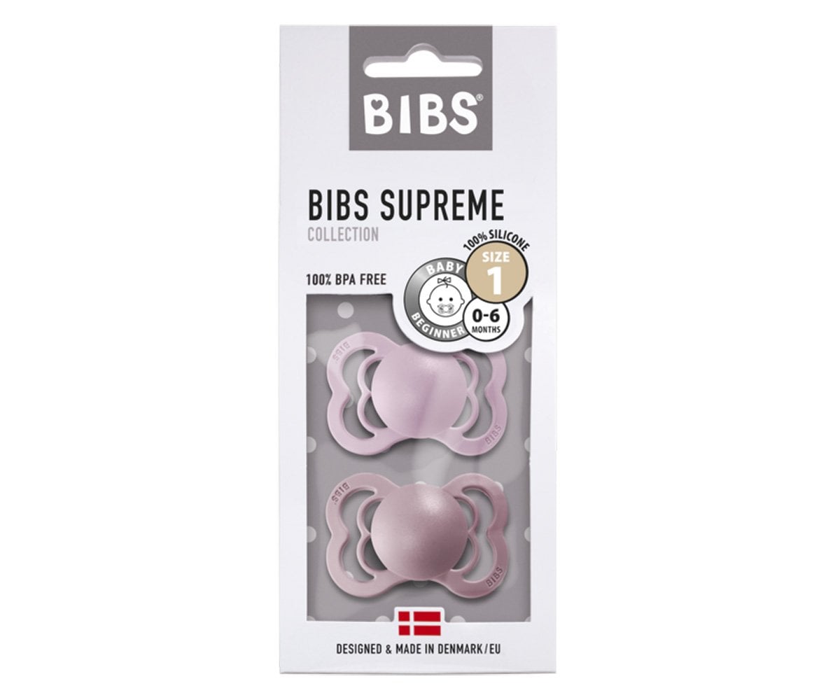 2 Chupetes BIBS Supreme Heather/Dusky Lilac Silicona