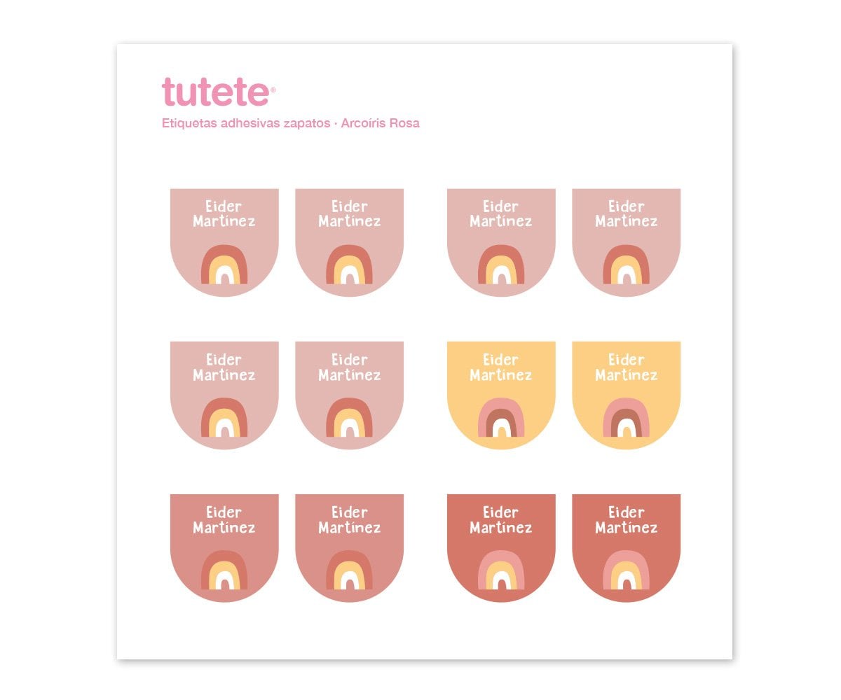 12 Adesivos Rosa Arco-íris