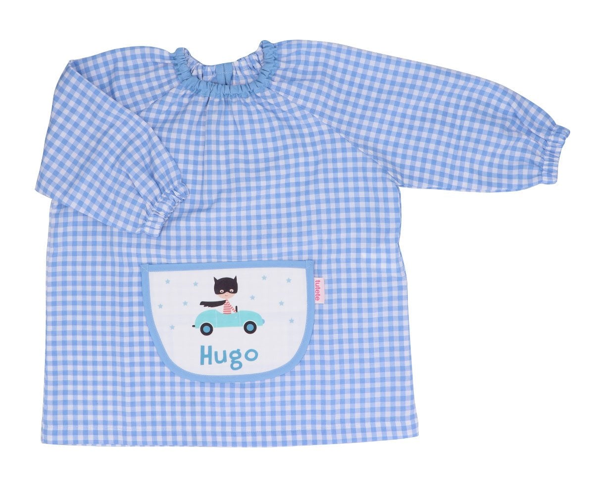 Tablier Bleu avec Poche Centrale Héros Personnalisable