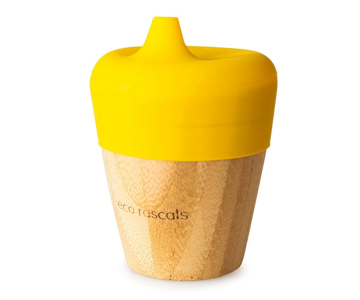 Bicchiere Eco Bambù Tappo Giallo 190ml