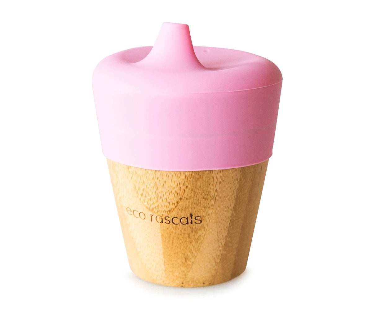 Bicchiere Eco Bambù Tappo Rosa 190ml