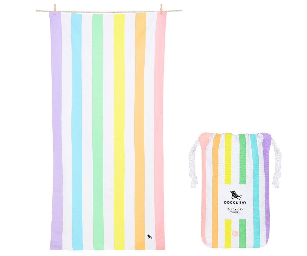 Telo Spiaggia Large Microfibra Summer Rainbow Pastello Personalizzabile