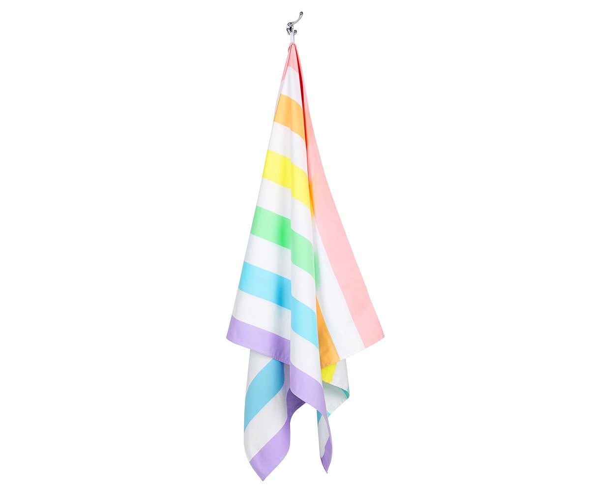 Telo Spiaggia Large Microfibra Summer Rainbow Pastello Personalizzabile
