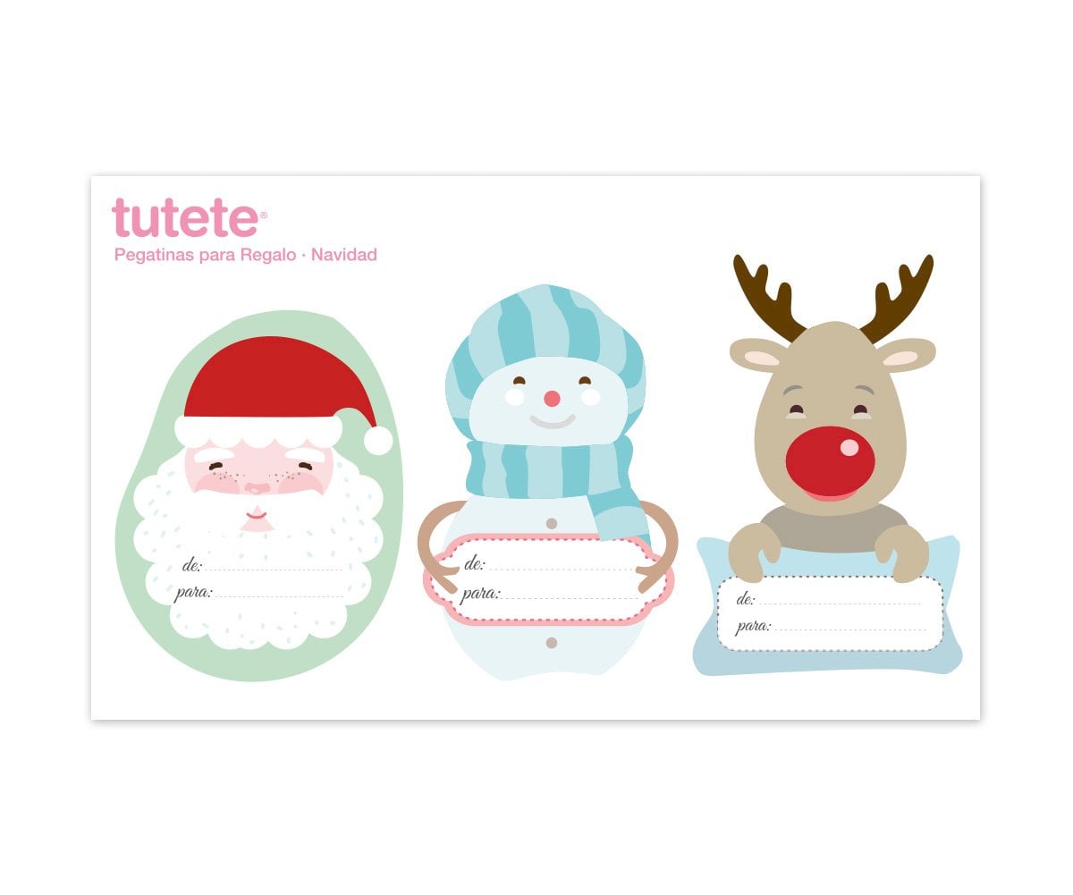 3 Pegatinas Navideñas para Regalos Papá Noel