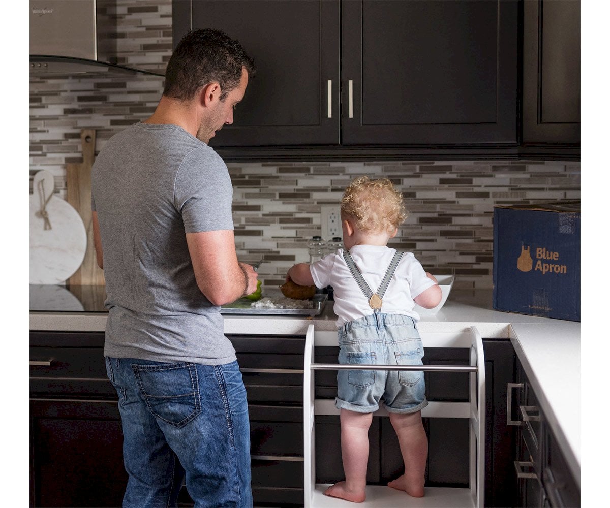 Tour d'Apprentissage Montessori Table et Chaise Blanc/Argenté