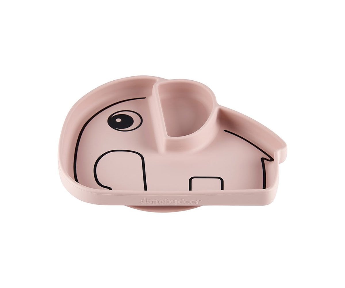 Assiette Anti-dérapante Stick&Stay Elphee Rose Poudre