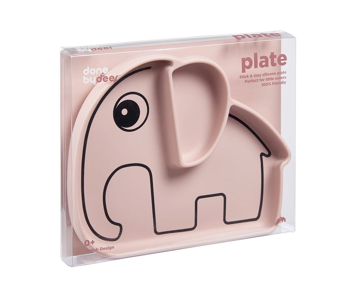 Assiette Anti-dérapante Stick&Stay Elphee Rose Poudre