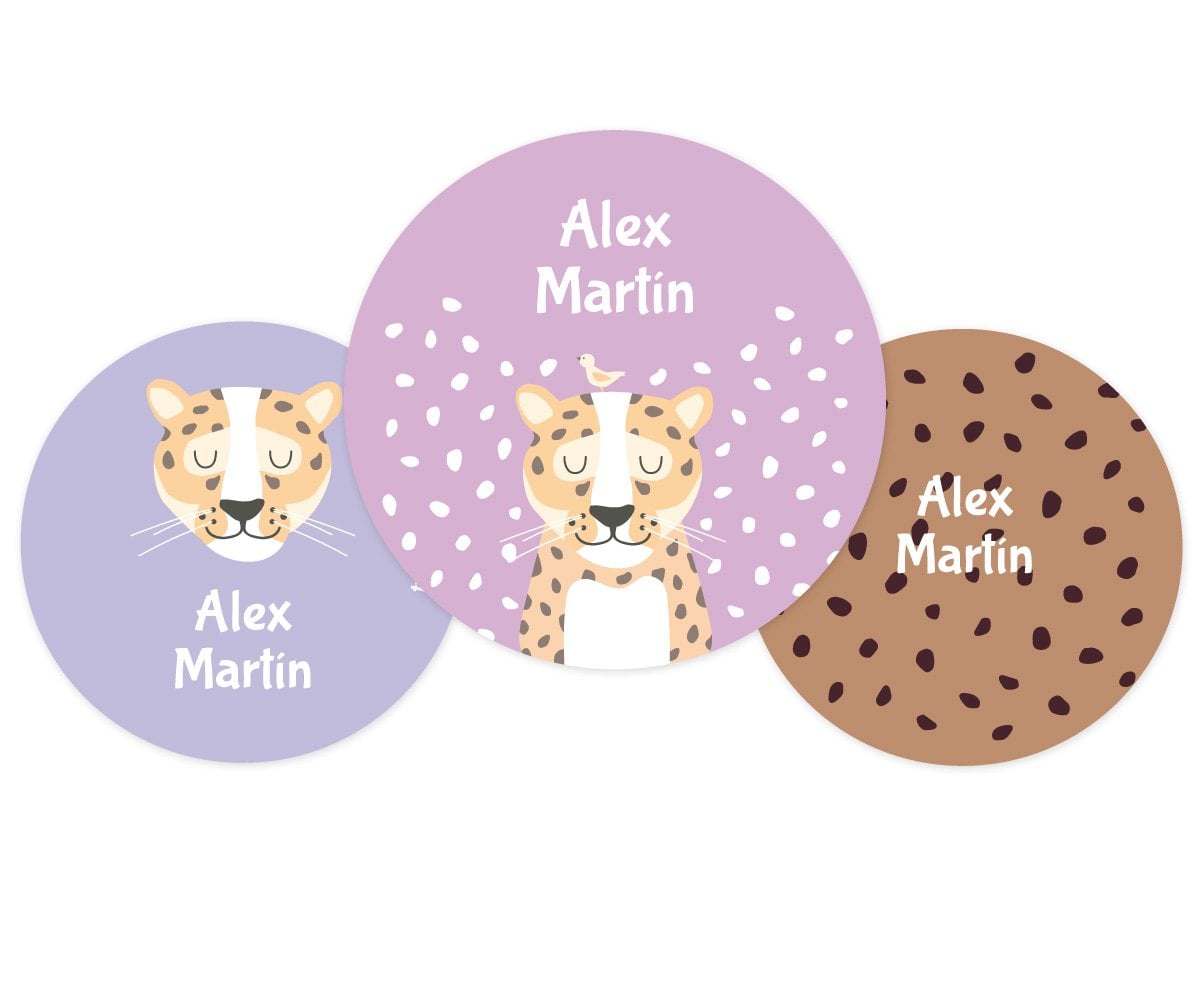 Pack de 3 badges personnalisables Léopard