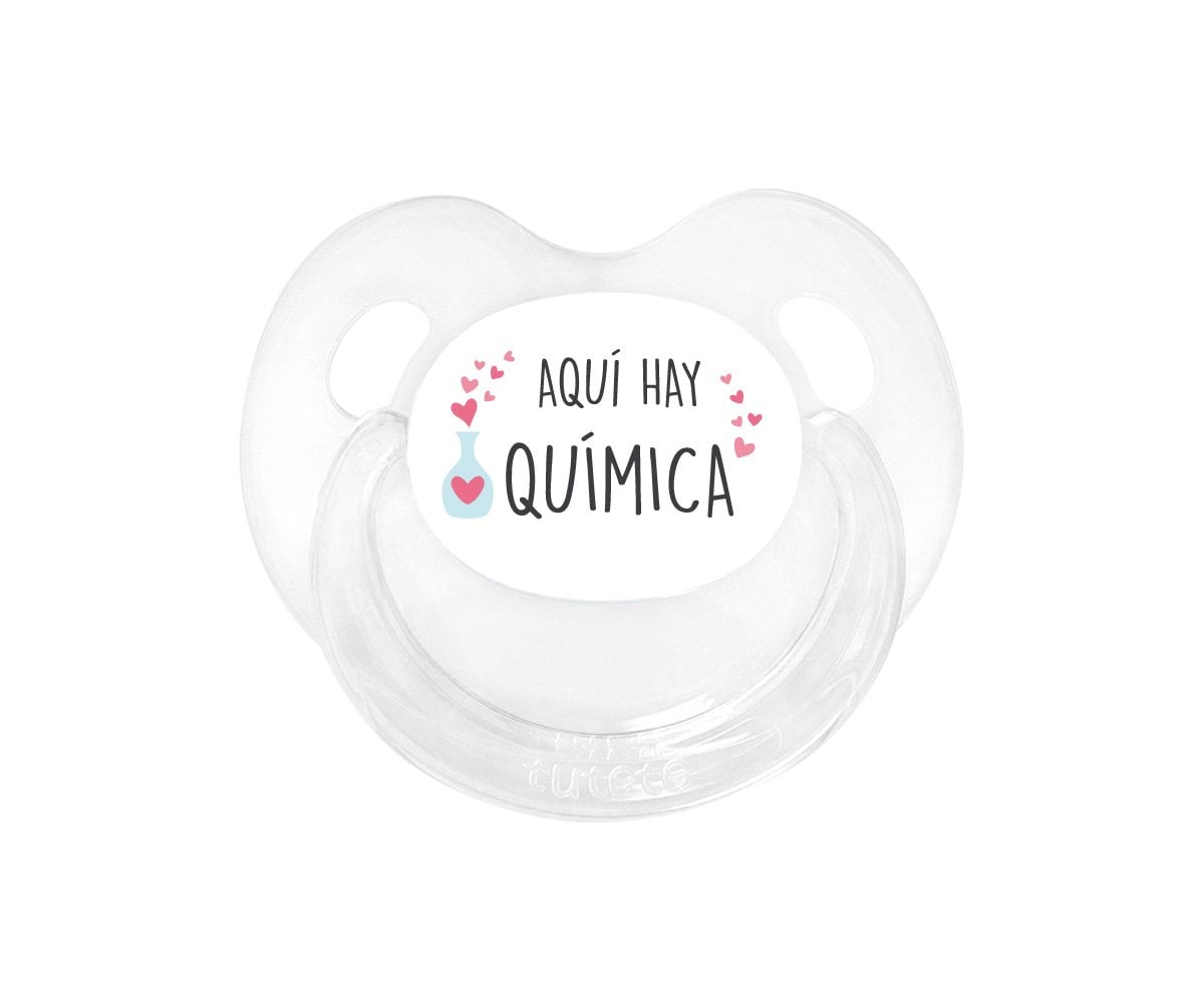 Chupete Retro Transparente Aquí Hay Química