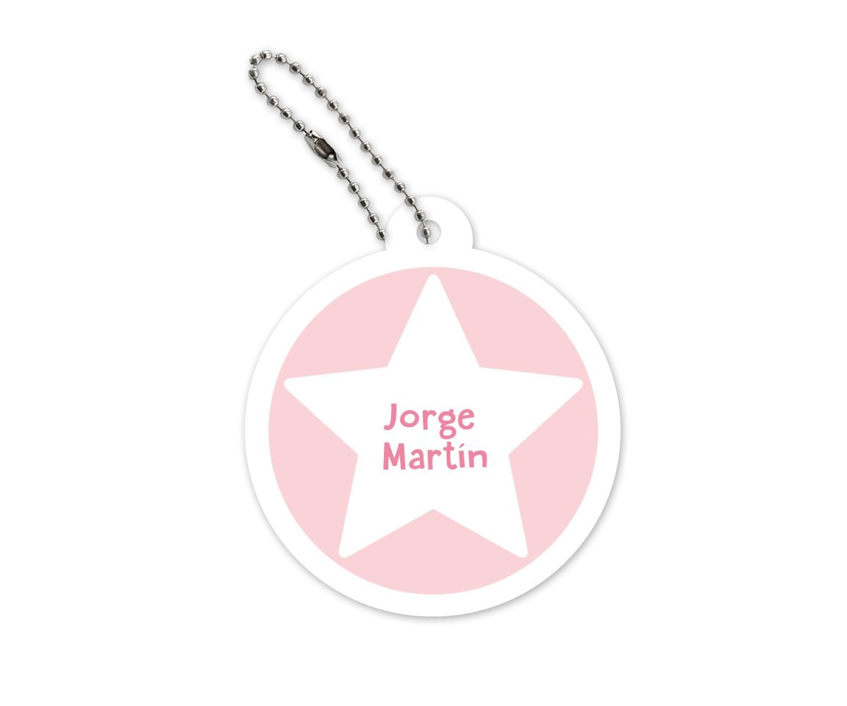 Portachiavi Personalizzato Rotondo Rosa Stella
