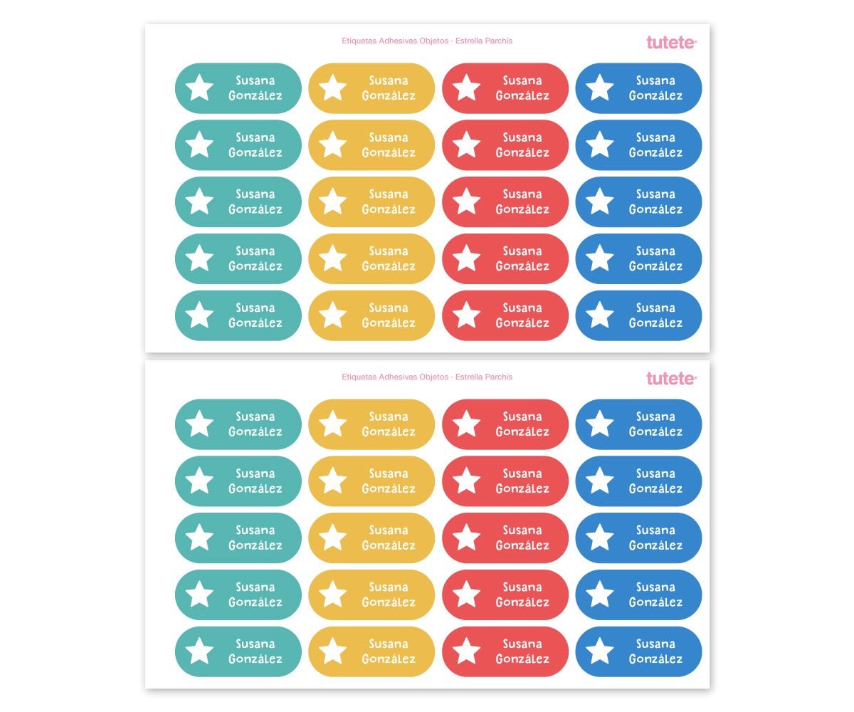 40 adesivos para objetos Ludo Estrela