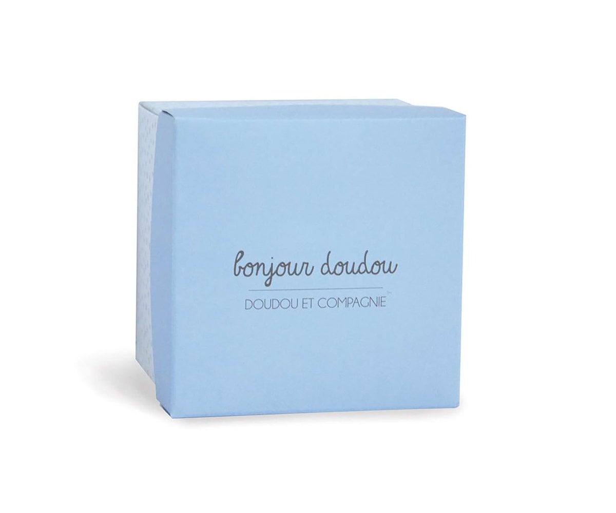Doudou Lapin Azzurro Personalizzabile Scatola Floreale