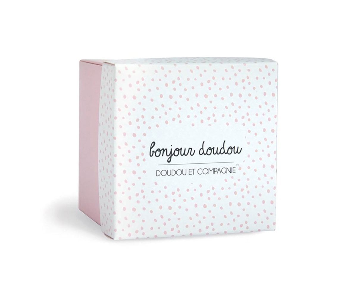 Doudou Conejito Rosa en Cajita Floral Personalizable