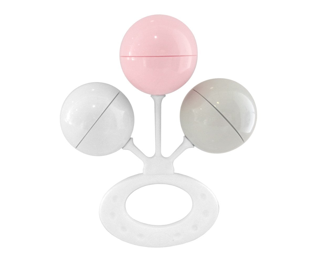Chocalho rosa de três bolas