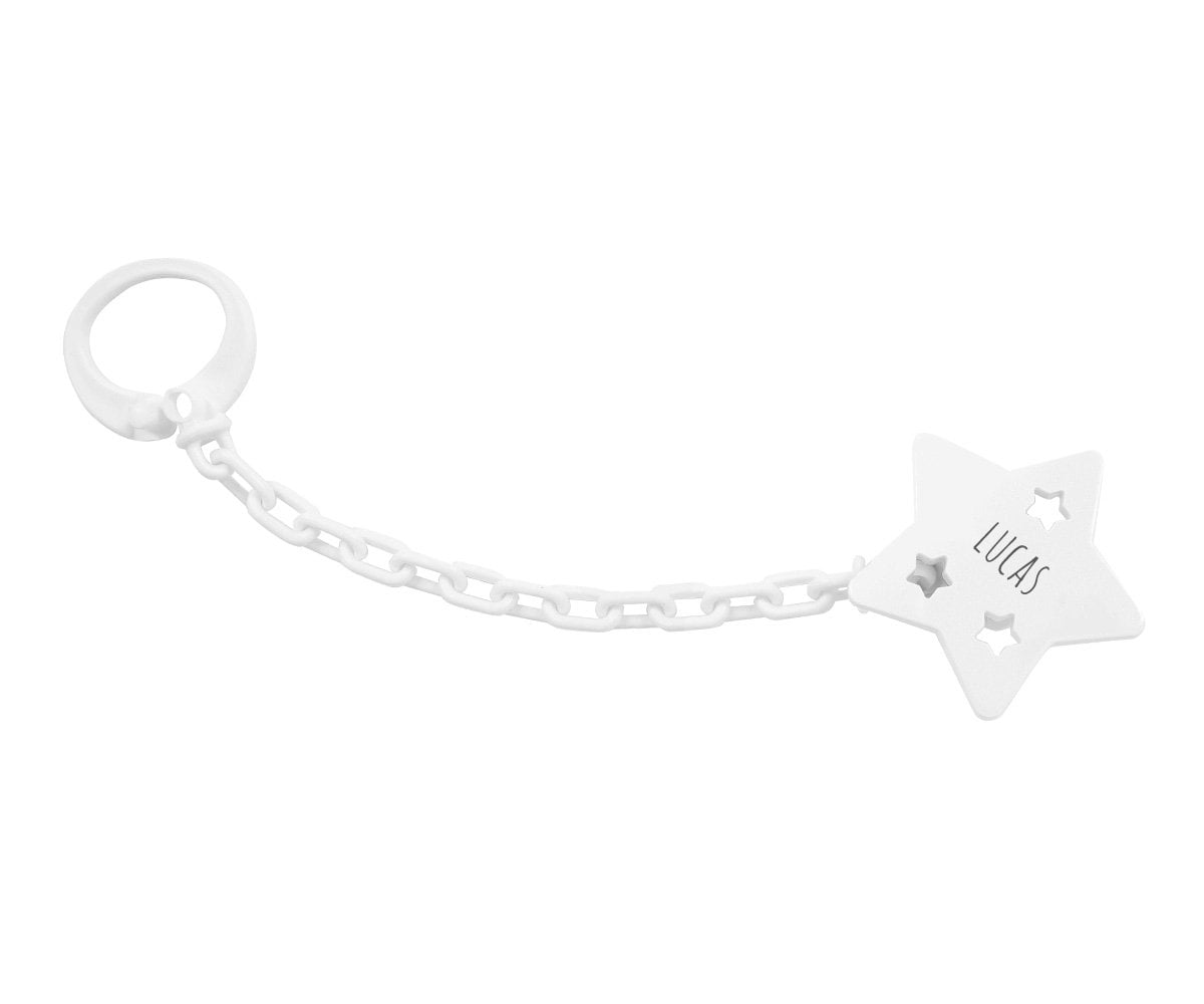 Attache-sucette Étoile Personnalisable Blanche