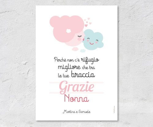 Poster Personalizzato Nonna Nube Rosa