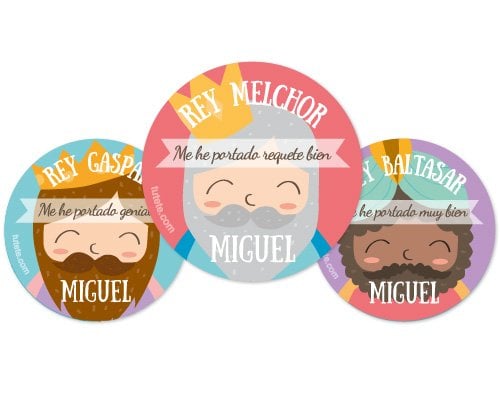 Pack 3 crachás Personalizados Reis Magos
