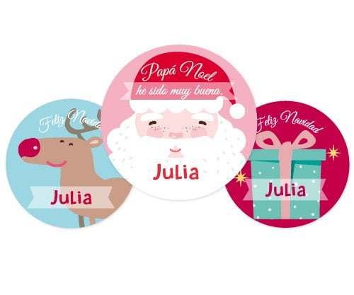 Pack 3 crachás Personalizados Papai Noel Menina