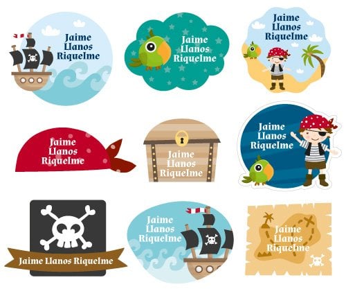 30 Pegatinas Libros Pirata