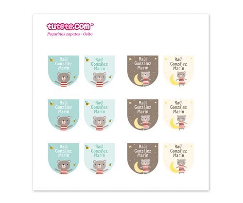 Pack Combinado Termo y Pegatinas Osito