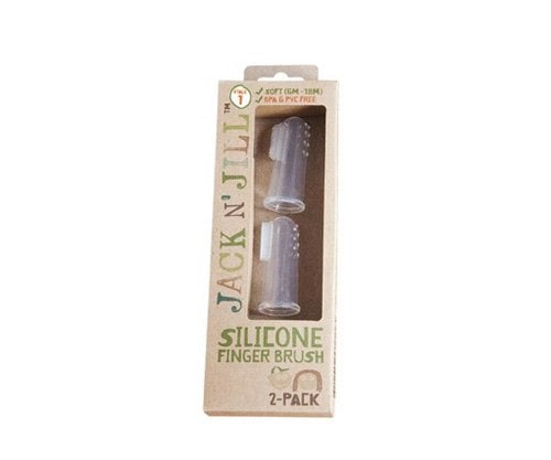 Lot de 2 Brosses à Dents de Doigt en Silicone (6-18 mois) Jack & Jill