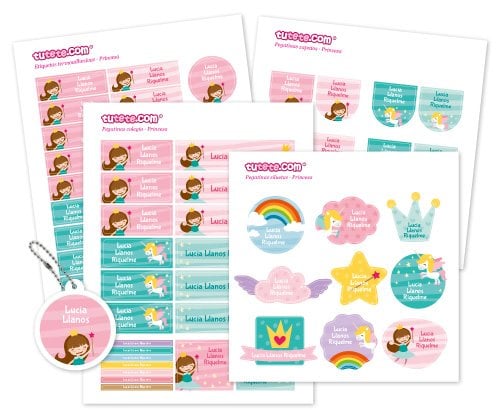 Pack Combinado Termo y Pegatinas Princesa