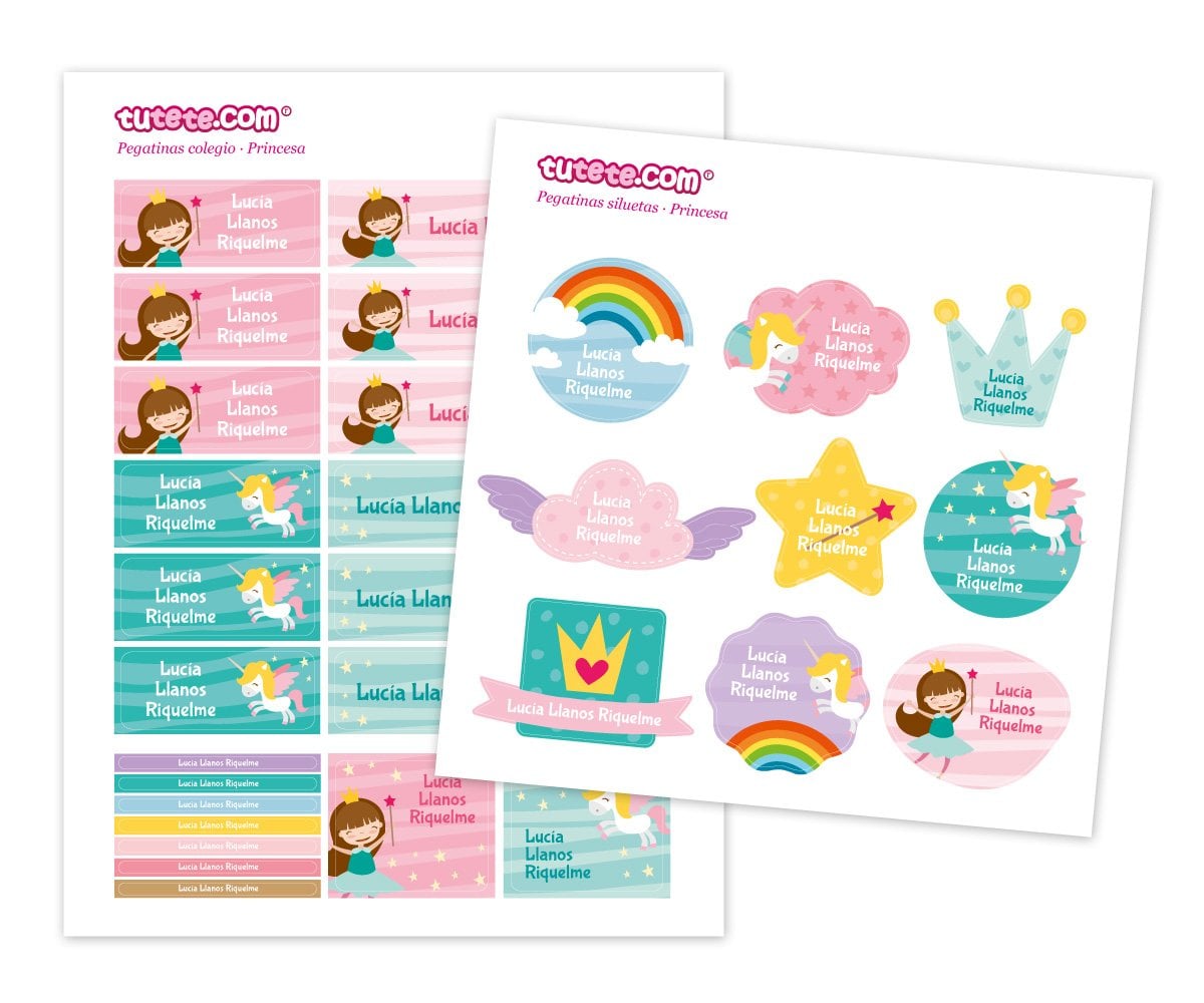 Pack Combinado Termo y Pegatinas Princesa