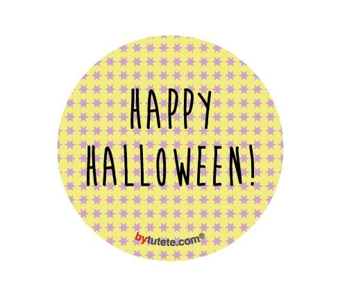 1 Broche Halloween Amarelo Estrelas