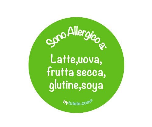 1 Distintivo Verde Personalizzato Sono Allergico a: