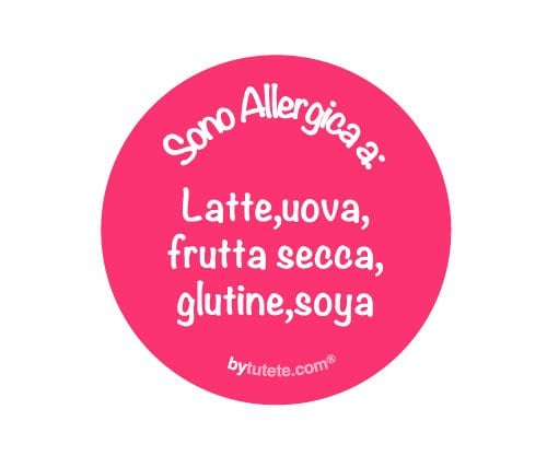 1 Distintivo Rosa Personalizzato Sono Allergica a: