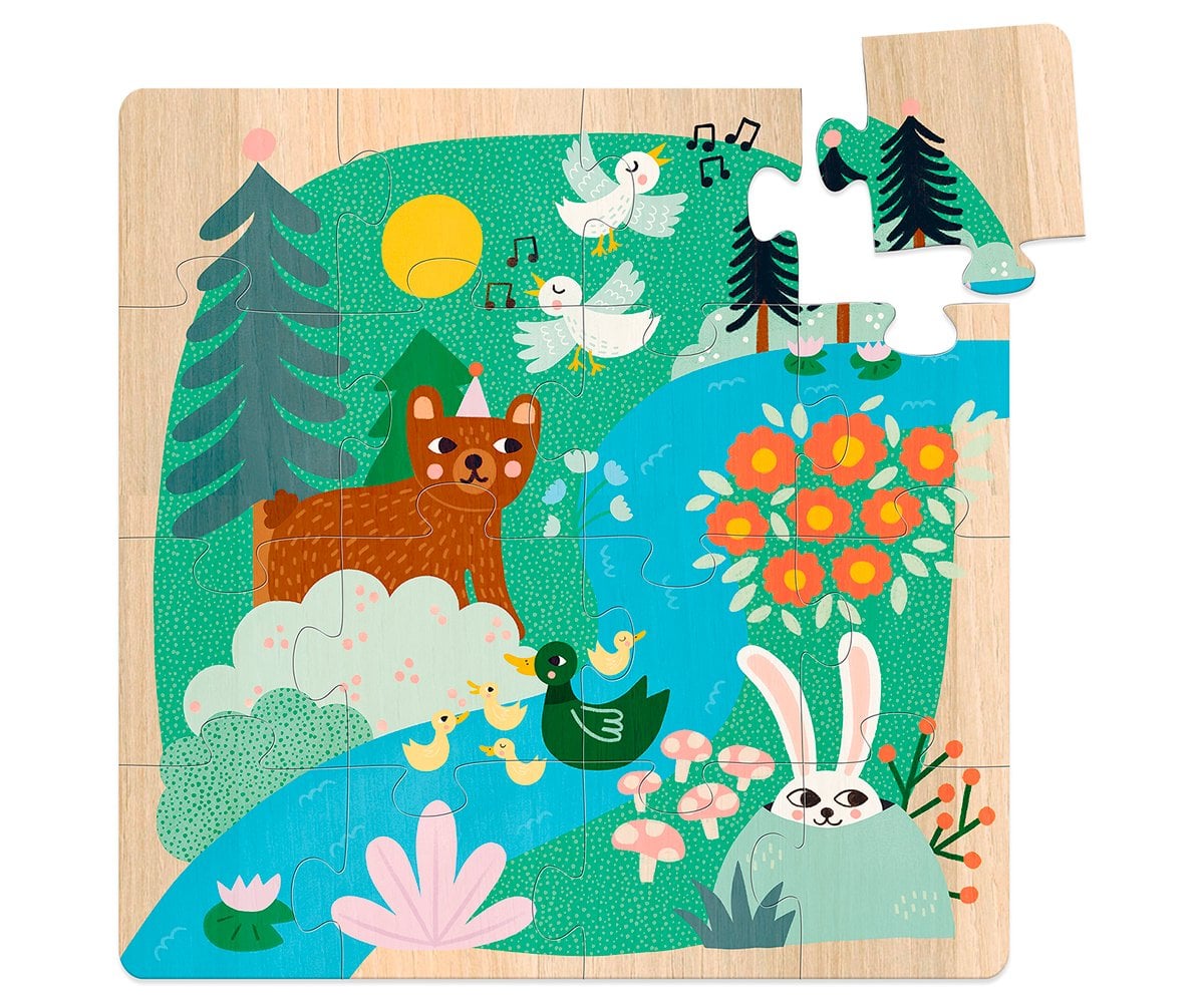 3 Puzzle Legno Animali del Mondo