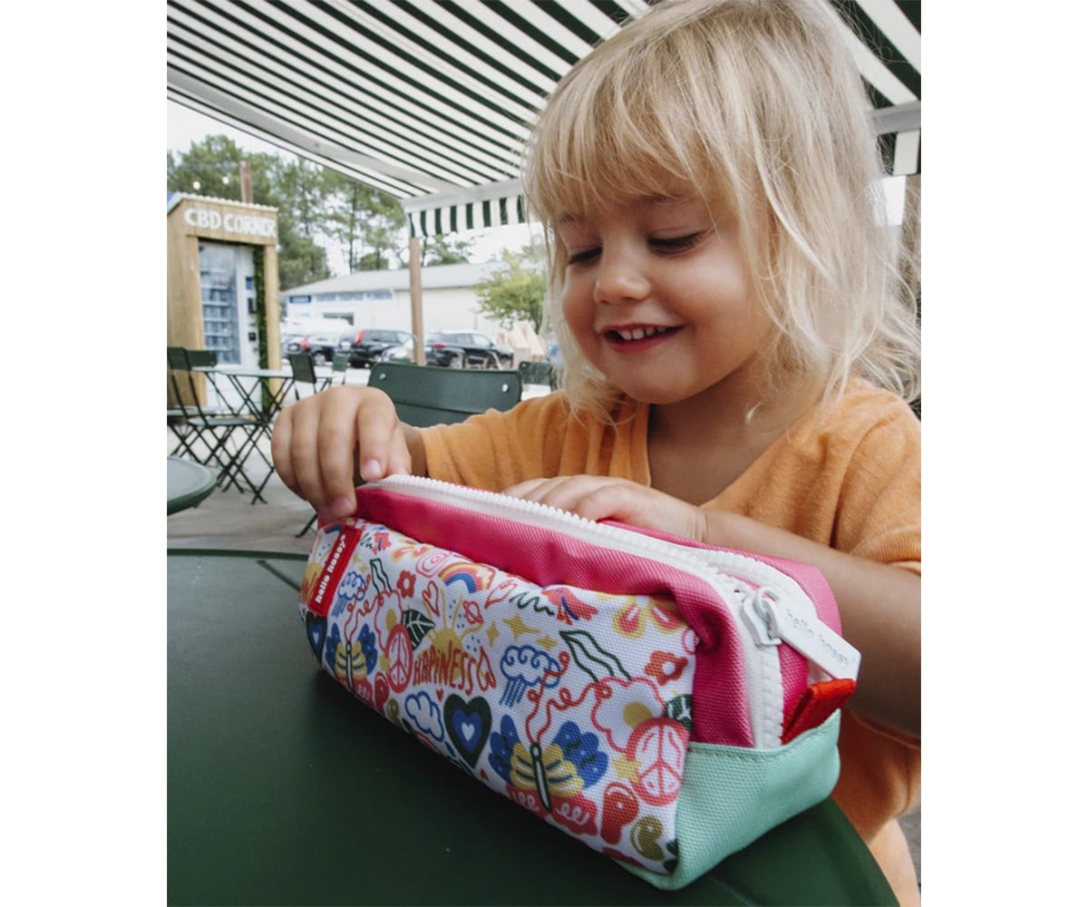 Trousse Double Compartiment Happiness Personnalisable