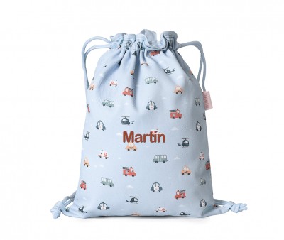 Personalized Fabric Drawstring Backpack City Cars